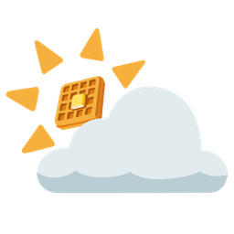 sun behind cloud and waffle