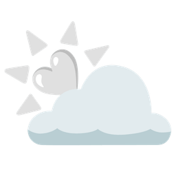 sun behind cloud and white heart