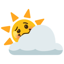 sun behind cloud and woozy face