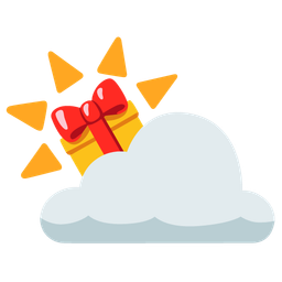 sun behind cloud and wrapped gift