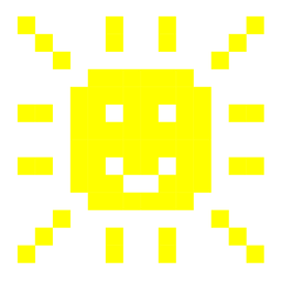 sun with face and alien monster