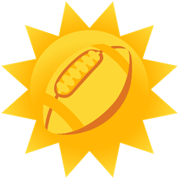 sun with face and american football