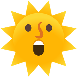 sun with face and astonished face