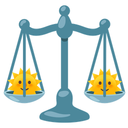 sun with face and balance scale