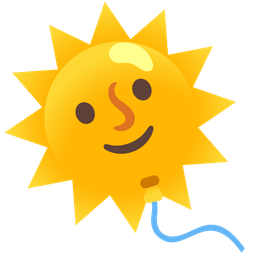sun with face and balloon