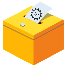 sun with face and ballot box with ballot