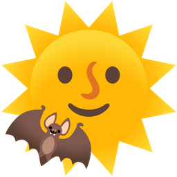 sun with face and bat