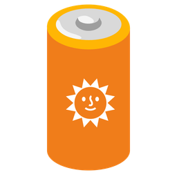 sun with face and battery