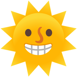 Sun with face and Beaming face with smiling eyes