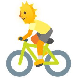 sun with face and bicycle