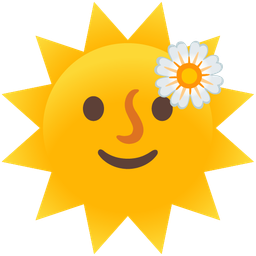 sun with face and blossom