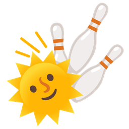 sun with face and bowling