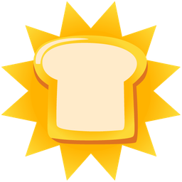 sun with face and bread