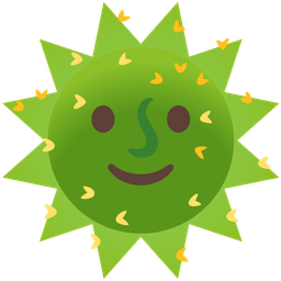 sun with face and cactus