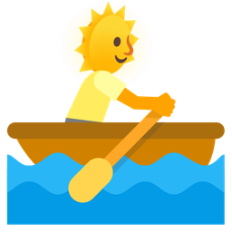 sun with face and canoe