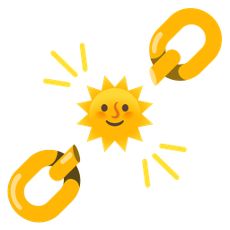 sun with face and chains