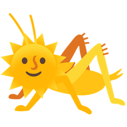 sun with face and cricket