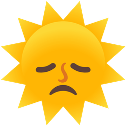 sun with face and disappointed face