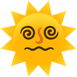 sun with face and dizzy