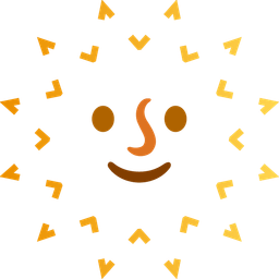 sun with face and dotted line face