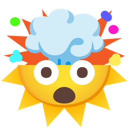 sun with face and exploding head