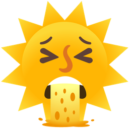 sun with face and face vomiting