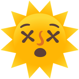 sun with face and face with crossed-out eyes