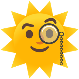 sun with face and face with monocle