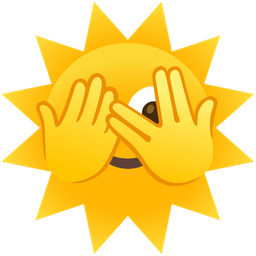sun with face and face with peeking eye