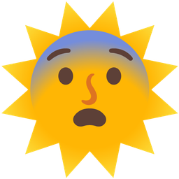 sun with face and fearful face