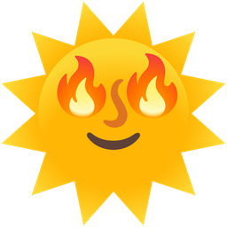sun with face and fire