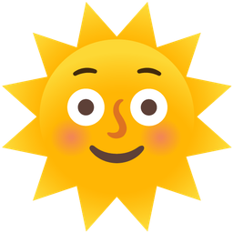sun with face and flushed face