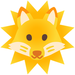sun with face and fox
