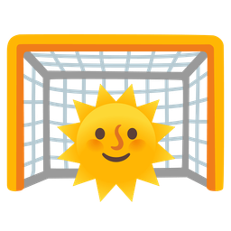 sun with face and goal net