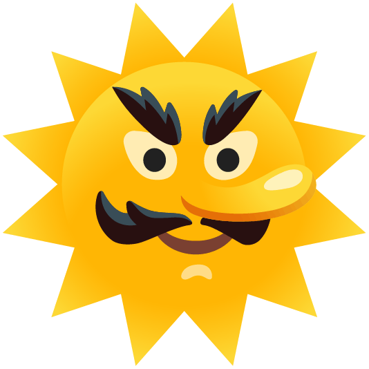 Sun with face and Goblin