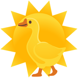 sun with face and goose