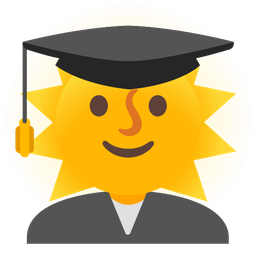 sun with face and graduation cap