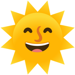 Sun with face and Grinning face with smiling eyes