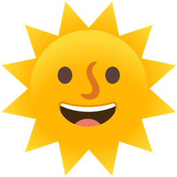 Sun with face and Grinning face
