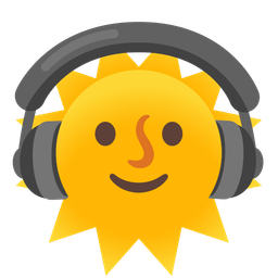 sun with face and headphone