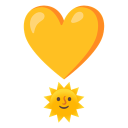 sun with face and heart exclamation