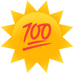 sun with face and hundred points