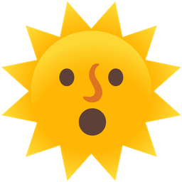 sun with face and hushed face