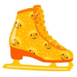 sun with face and ice skate