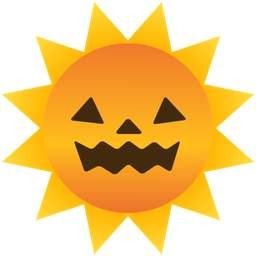 sun with face and jack-o-lantern