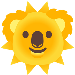 sun with face and koala
