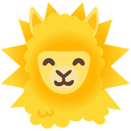 sun with face and llama
