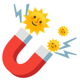 sun with face and magnet