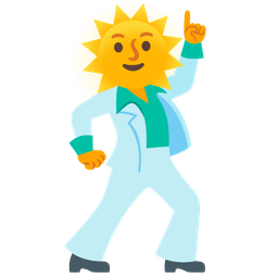 sun with face and mirror ball