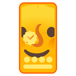 sun with face and mobile phone